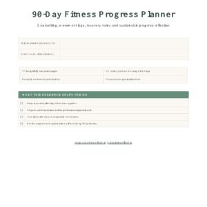 90-Day Fitness Progress Planner cover