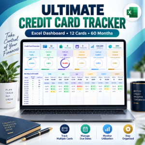 Ultimate Credit Card Payment and Utilization Tracker Excel dashboard