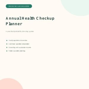 Annual Health Checkup Planner printable PDF cover