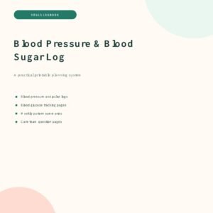 Blood Pressure and Blood Sugar Log printable PDF cover