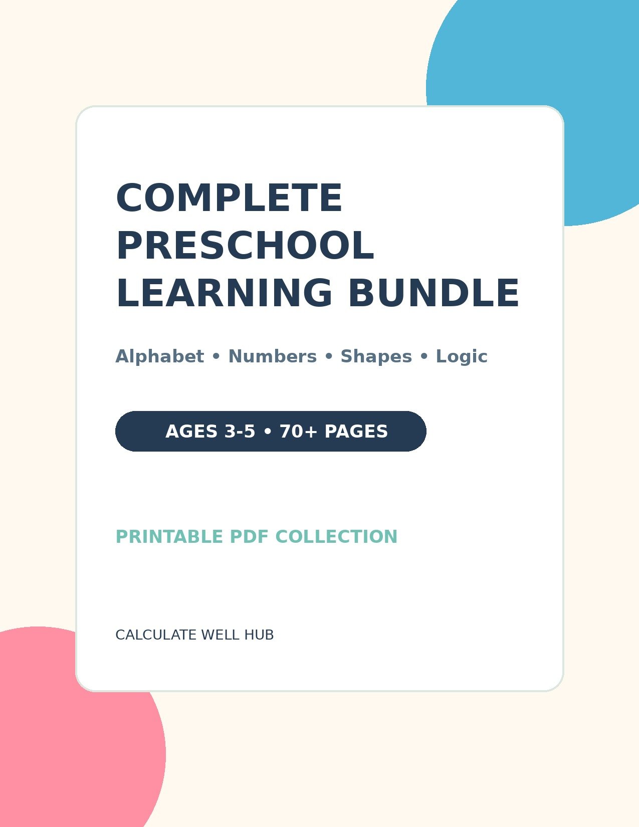 Complete Preschool Learning Bundle ages 3-5 cover