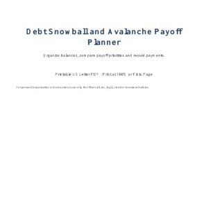 Debt Snowball & Avalanche Payoff Planner cover