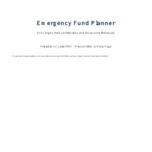Emergency Fund Planner cover
