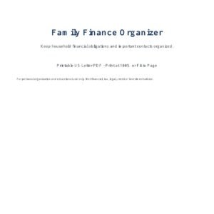 Family Finance Organizer cover