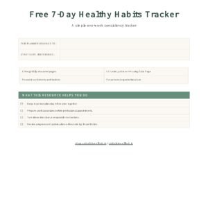 Free 7-Day Healthy Habits Tracker cover