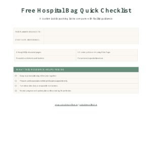 Free Hospital Bag Quick Checklist cover