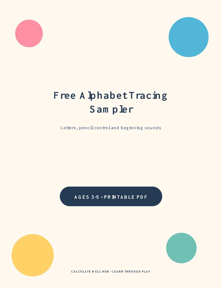 Free Preschool Alphabet Tracing Sampler cover
