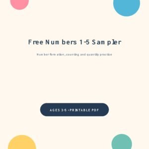 Free Preschool Numbers 1-5 Sampler cover