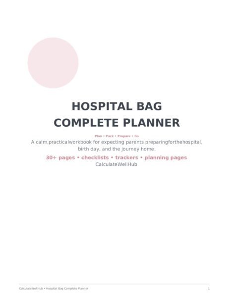 Hospital Bag Complete Planner cover
