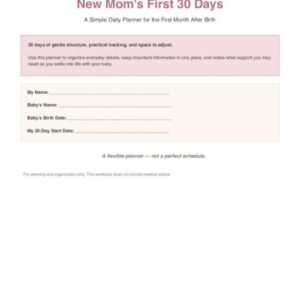 New Mom's First 30 Days Planner PDF cover
