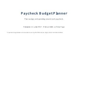 Paycheck Budget Planner cover