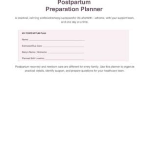 Postpartum Preparation Planner PDF cover
