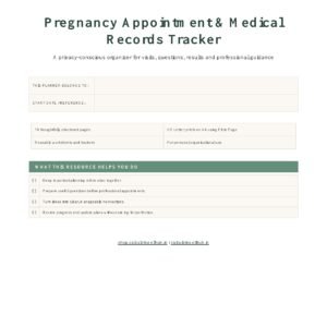 Pregnancy Appointment and Medical Records Tracker cover