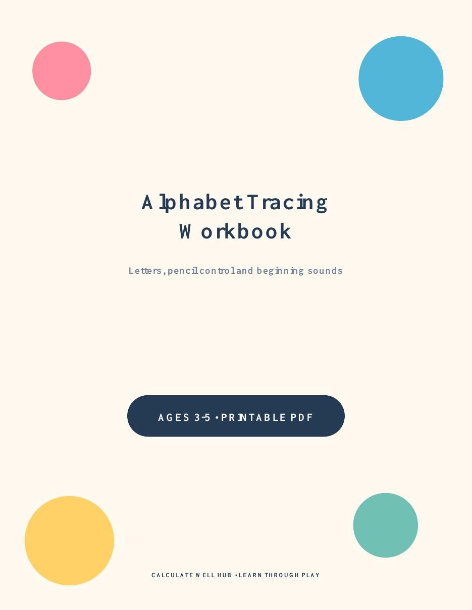 Preschool Alphabet Tracing Workbook printable cover