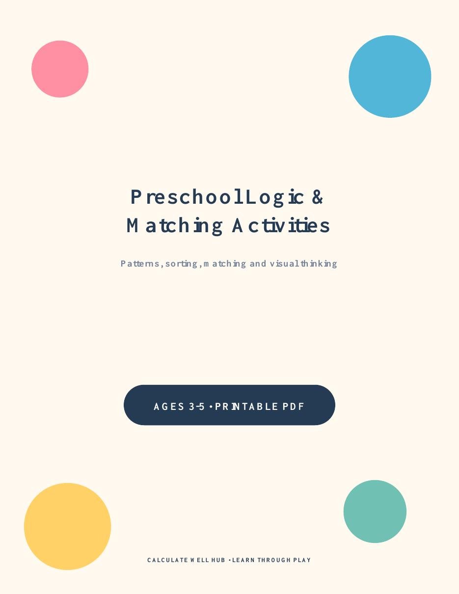 Preschool Logic and Matching Activity Book cover