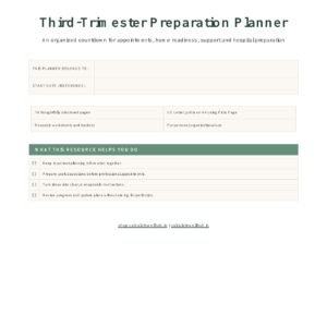 Third Trimester Preparation Planner cover