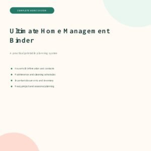 Ultimate Home Management Binder printable PDF cover