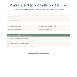 Walking and Steps Challenge Planner cover